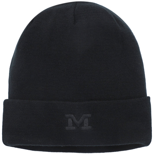 Men's Nike  Black Michigan Wolverines Tonal Cuffed Knit Hat