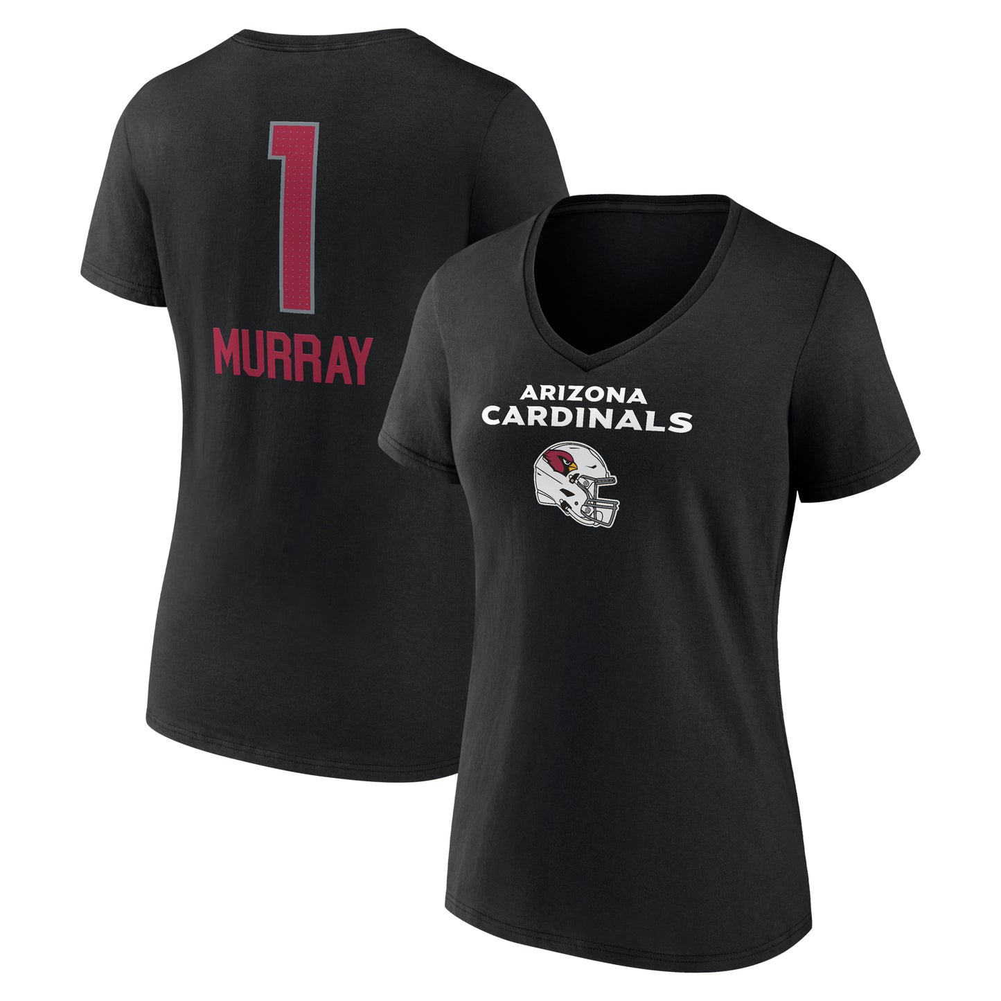 Women's Kyler Murray Black Arizona Cardinals Team Wordmark Name & Number V-Neck T-Shirt