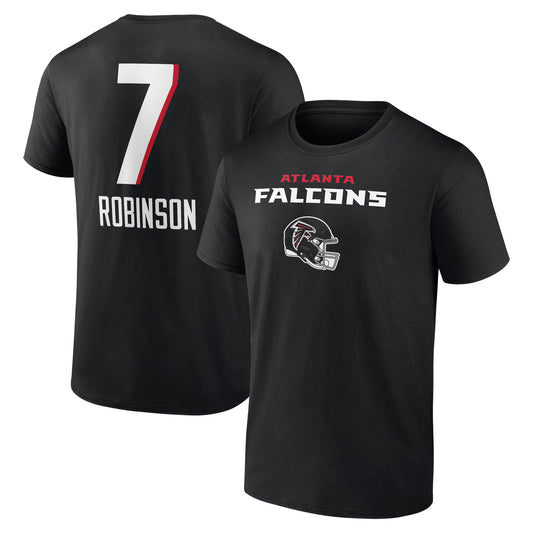 Men's Bijan Robinson Black Atlanta Falcons Team Wordmark Name & Number T-Shirt