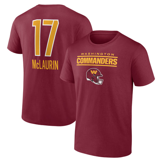 Men's Terry McLaurin Burgundy Washington Commanders Team Wordmark Name & Number T-Shirt