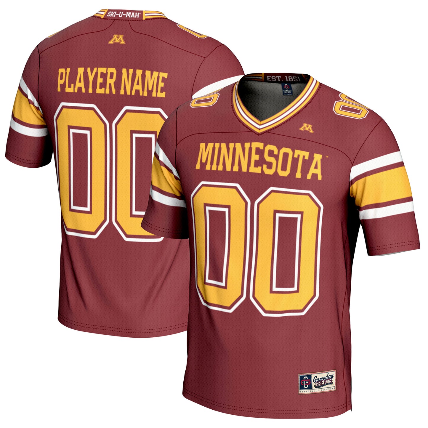 Men's GameDay Greats Maroon Minnesota Golden Gophers NIL Pick-A-Player Football Jersey