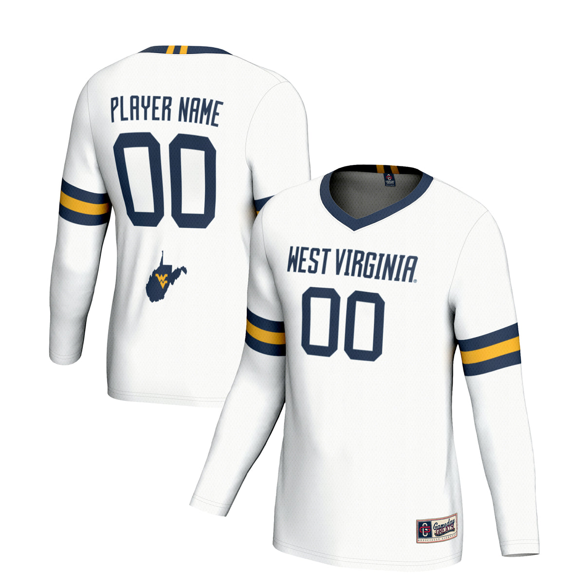 Youth GameDay Greats  White West Virginia Mountaineers NIL Pick-A-Player Lightweight Volleyball Jersey
