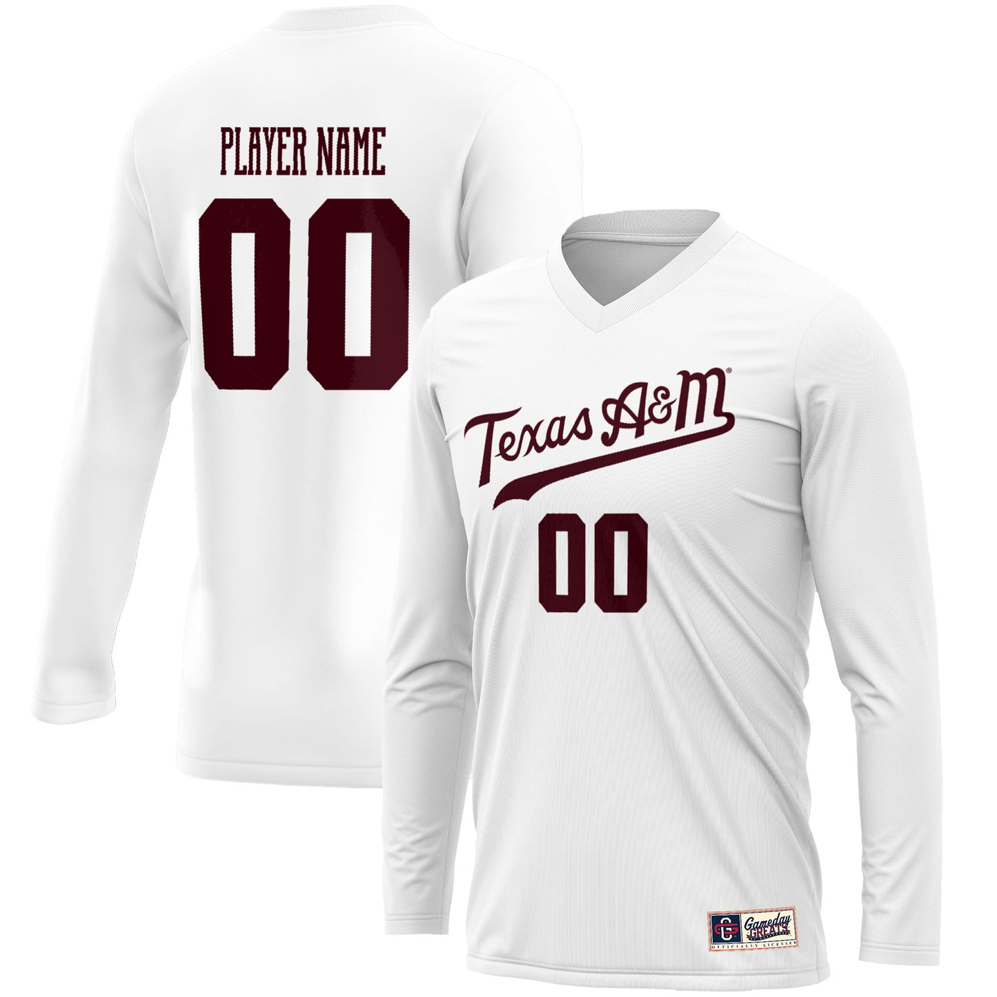 Unisex GameDay Greats  White Texas A&M Aggies NIL Pick-A-Player Lightweight Volleyball Jersey