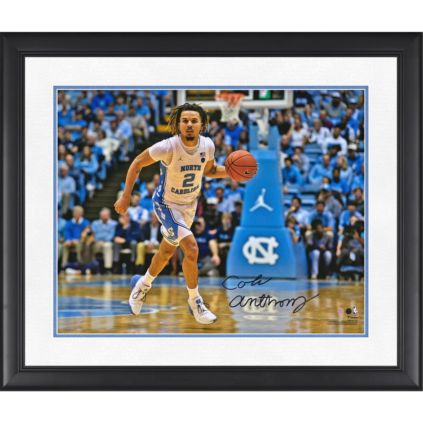 Cole Anthony North Carolina Tar Heels Autographed Framed 16" x 20" Dribbling Photograph