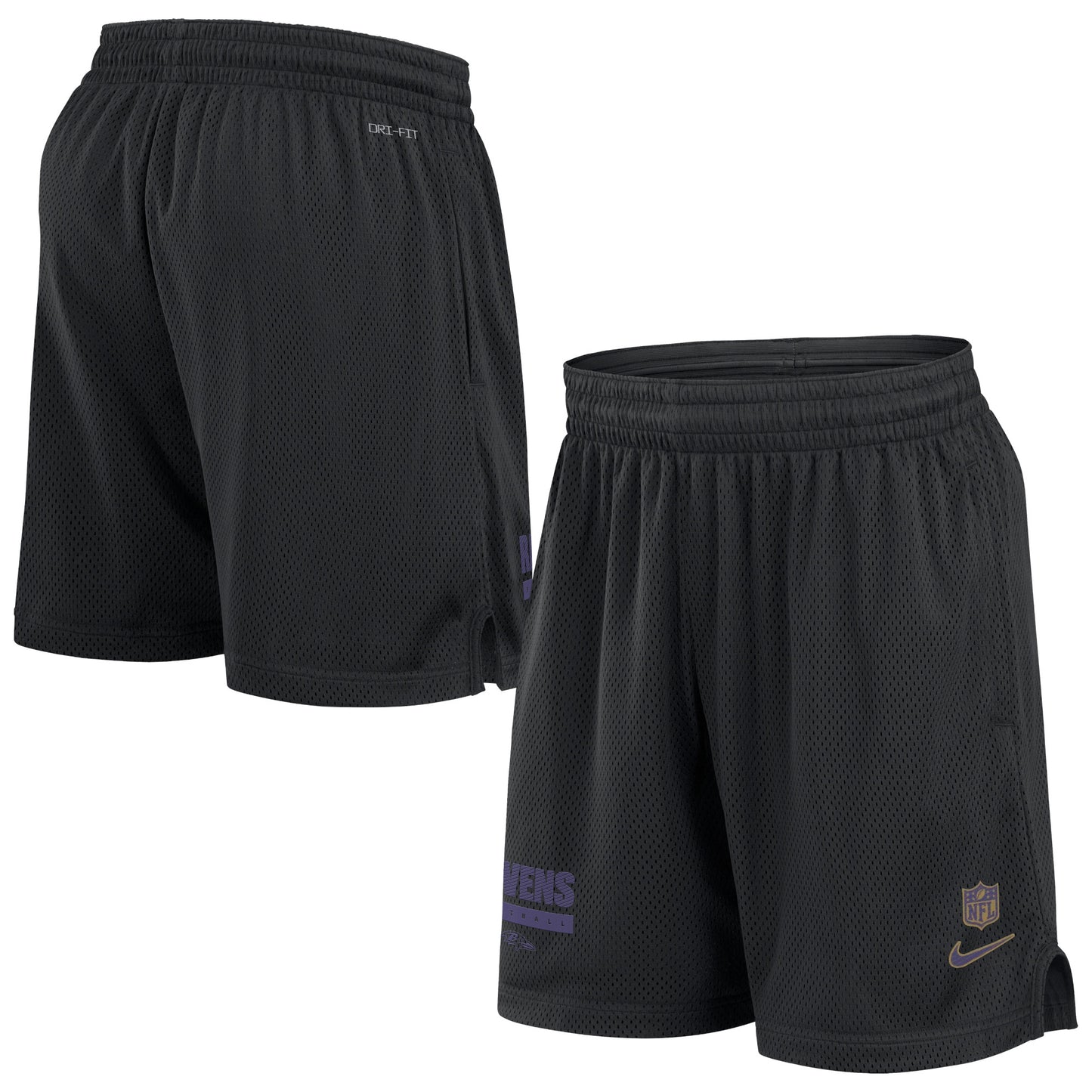 Men's Nike Black Baltimore Ravens 2024 Sideline Performance Mesh Shorts