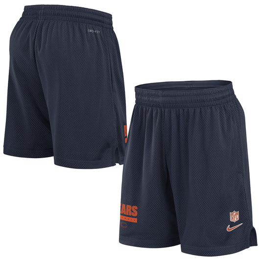 Men's Nike Navy Chicago Bears 2024 Sideline Performance Mesh Shorts