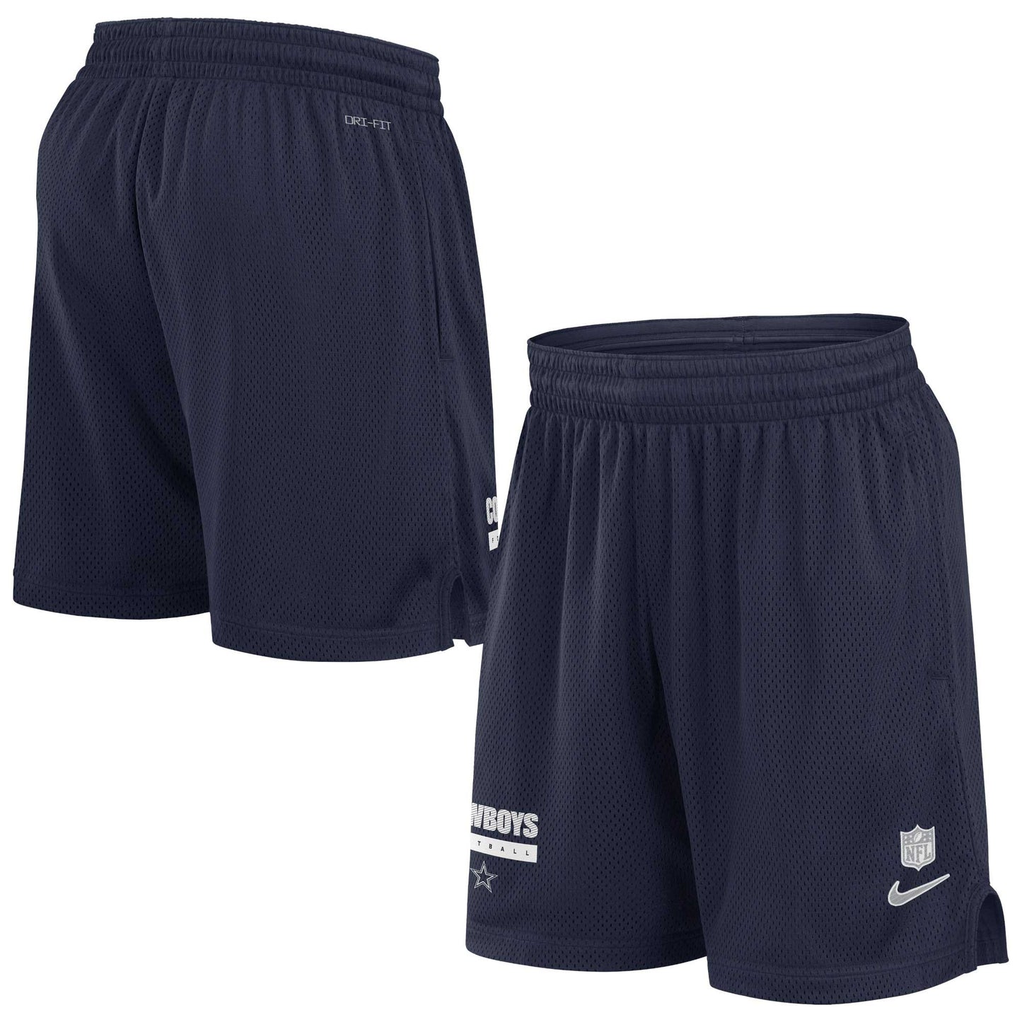 Men's Nike Navy Dallas Cowboys 2024 Sideline Performance Mesh Shorts