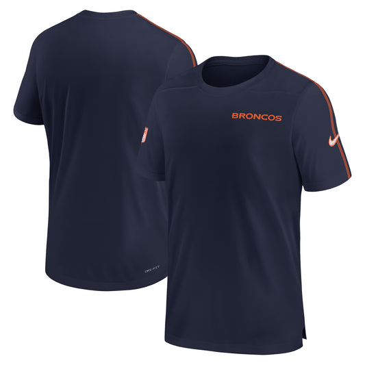 Men's Nike Navy Denver Broncos 2024 Sideline Coach UV Performance T-Shirt