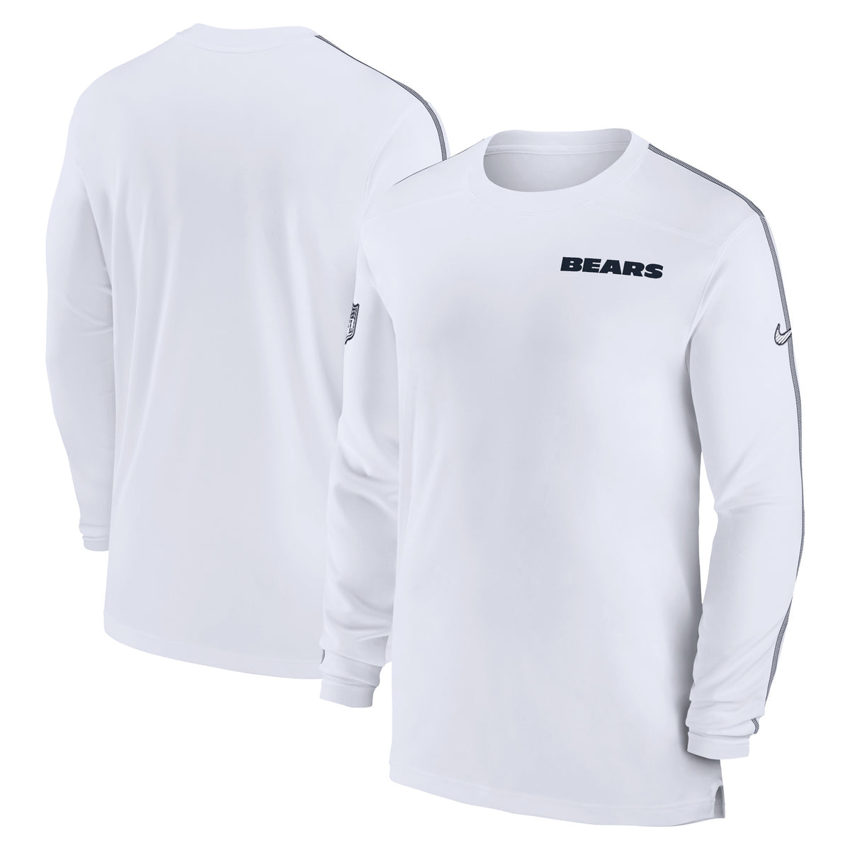 Men's Nike White Chicago Bears Sideline Coach UV Performance Long Sleeve T-Shirt