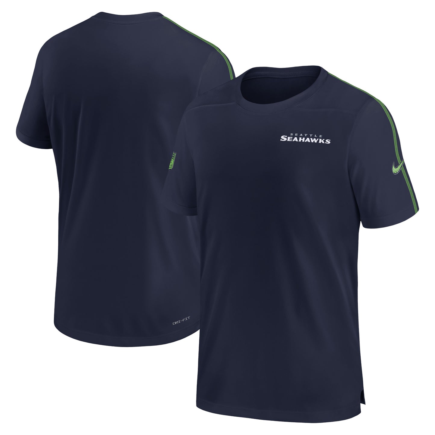 Men's Nike College Navy Seattle Seahawks 2024 Sideline Coach UV Performance T-Shirt