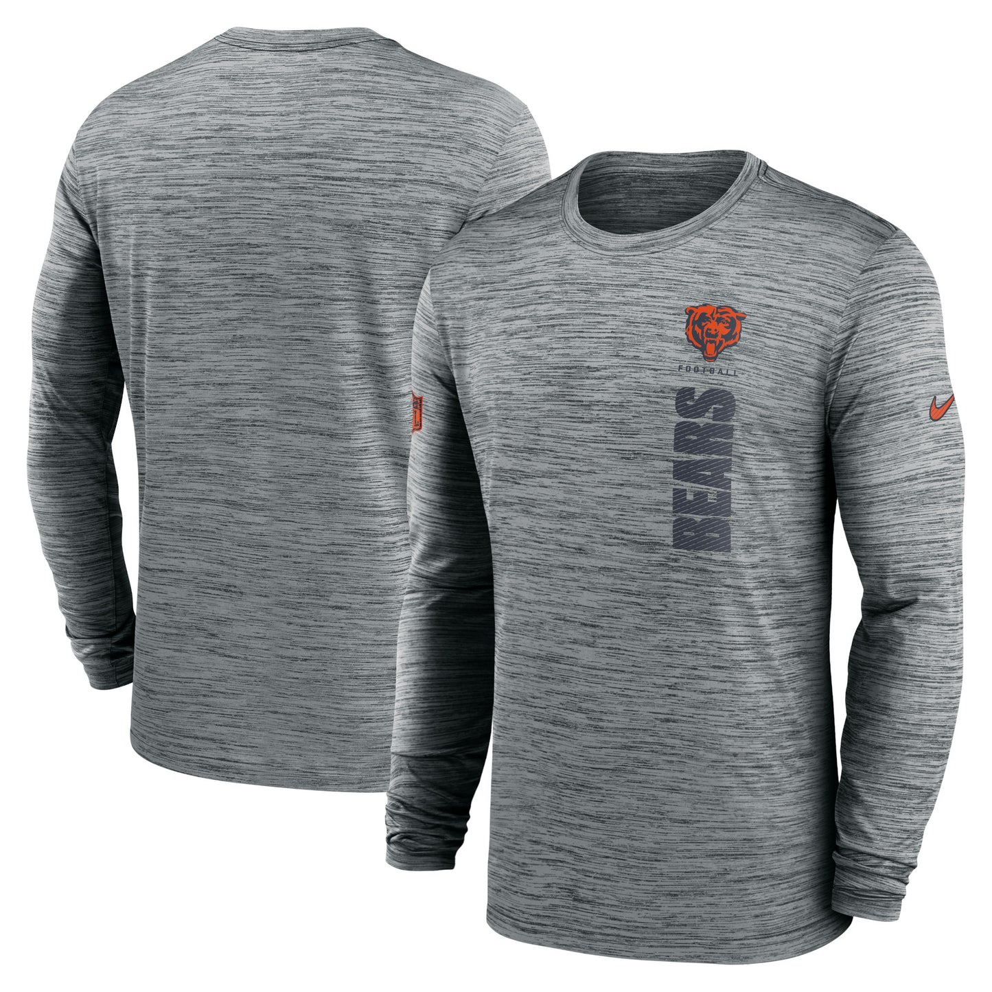 Men's Nike Gray Chicago Bears 2024 Sideline Velocity Performance Long Sleeve T-Shirt