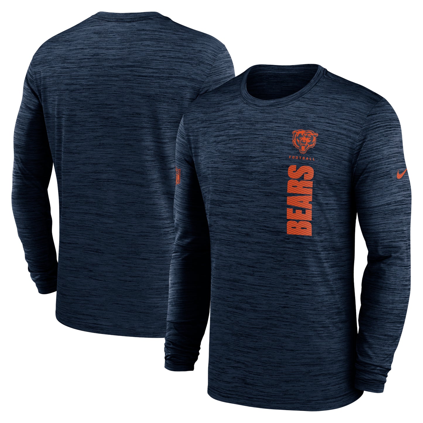 Men's Nike Navy Chicago Bears 2024 Sideline Velocity Performance Long Sleeve T-Shirt