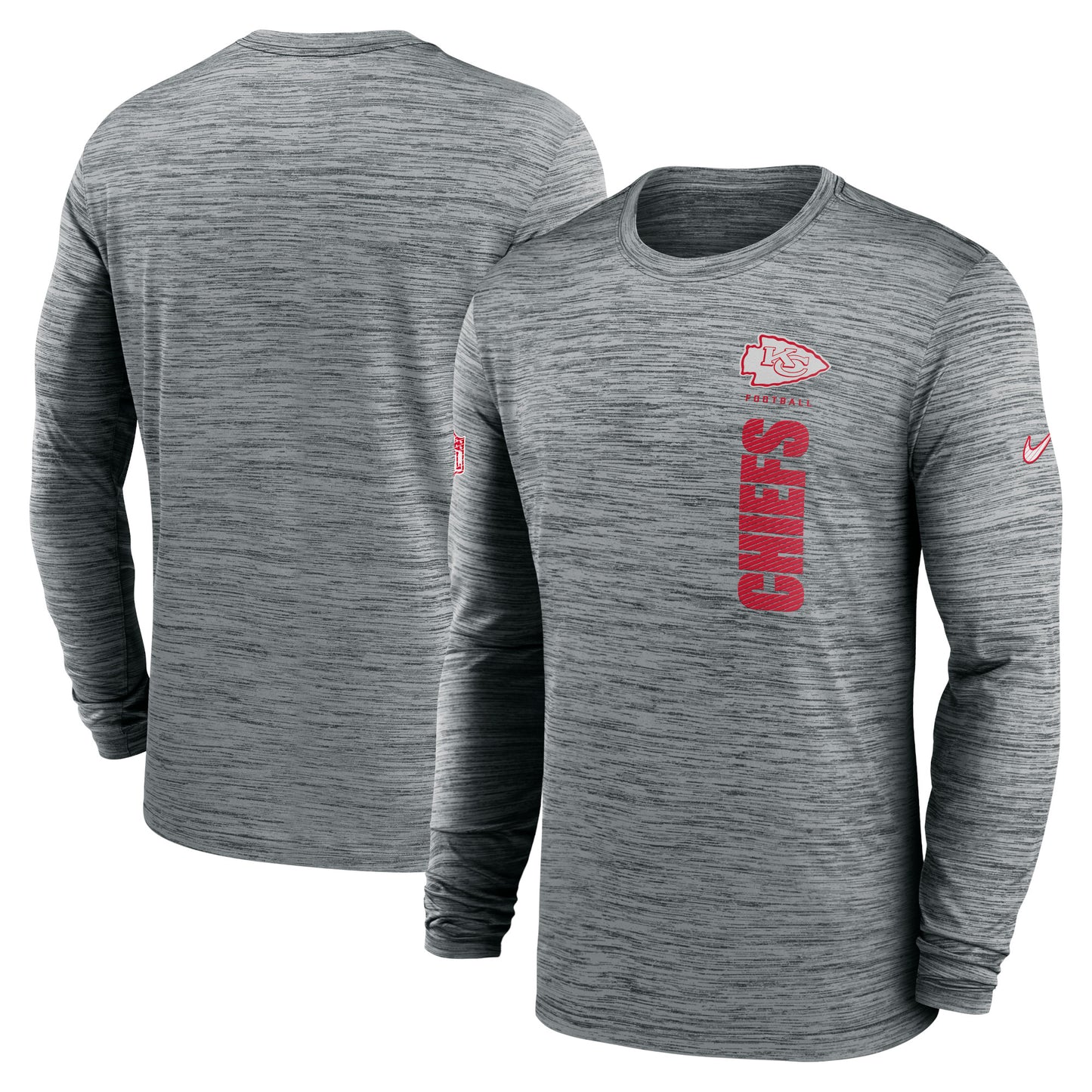 Men's Nike Gray Kansas City Chiefs 2024 Sideline Velocity Performance Long Sleeve T-Shirt