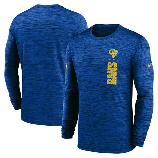 Men's Nike Royal Los Angeles Rams 2024 Sideline Velocity Performance Long Sleeve T-Shirt