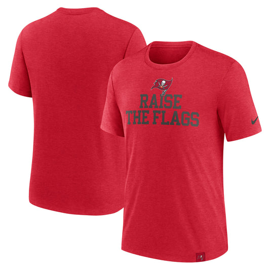 Men's Nike Heather Red Tampa Bay Buccaneers Blitz Tri-Blend T-Shirt