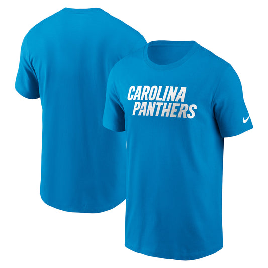 Men's Nike Blue Carolina Panthers Primetime Wordmark Essential T-Shirt