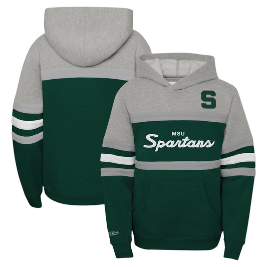 Youth Mitchell & Ness  Green Michigan State Spartans Head Coach Hoodie