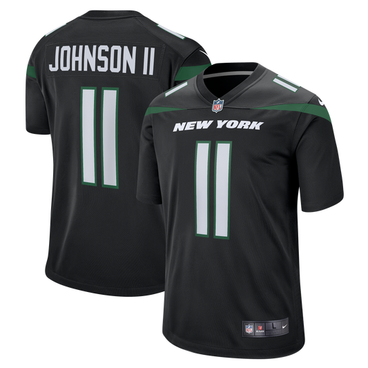 Men's Nike Jermaine Johnson II Stealth Black New York Jets Alternate Game Jersey