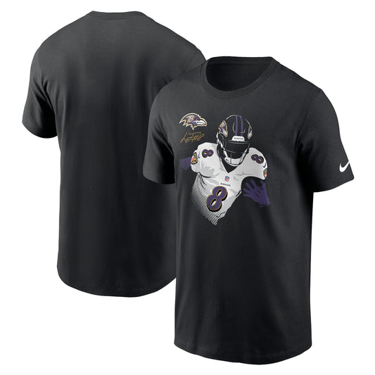 Men's Nike Lamar Jackson Black Baltimore Ravens Player Graphic T-Shirt