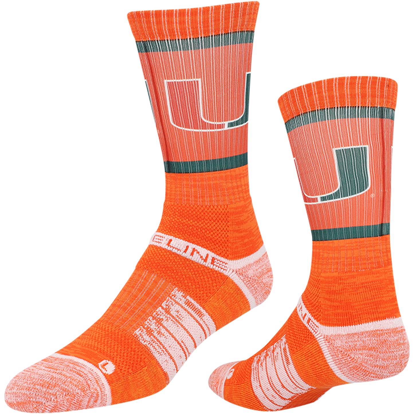 Unisex Strideline Miami Hurricanes Premium Primary Logo Crew Socks