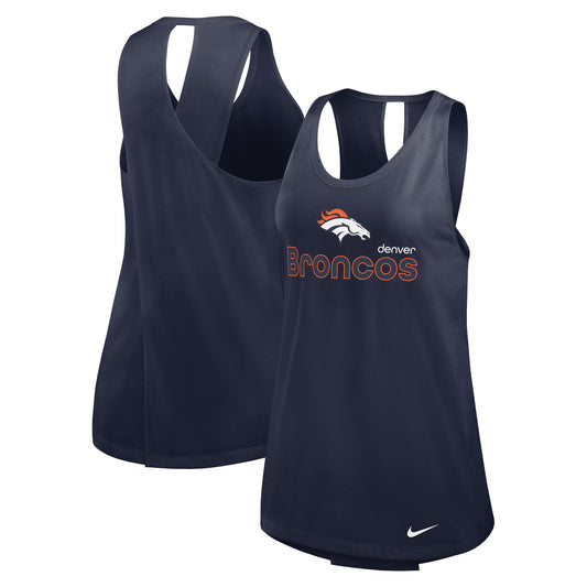 Women's Nike Navy Denver Broncos  Performance Tank Top