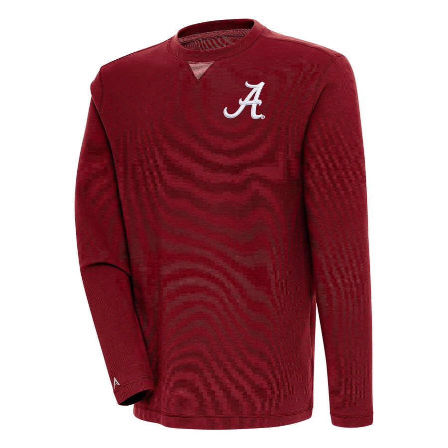 Men's Antigua Crimson Alabama Crimson Tide Flier Bunker Pullover Sweatshirt