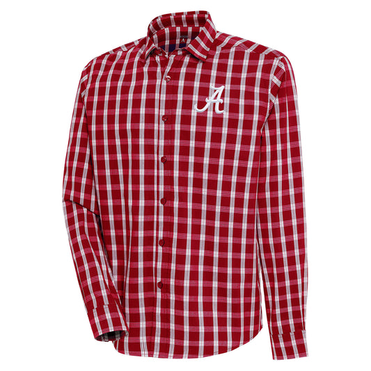 Men's Antigua Crimson Alabama Crimson Tide Carry Long Sleeve Button-Up Shirt