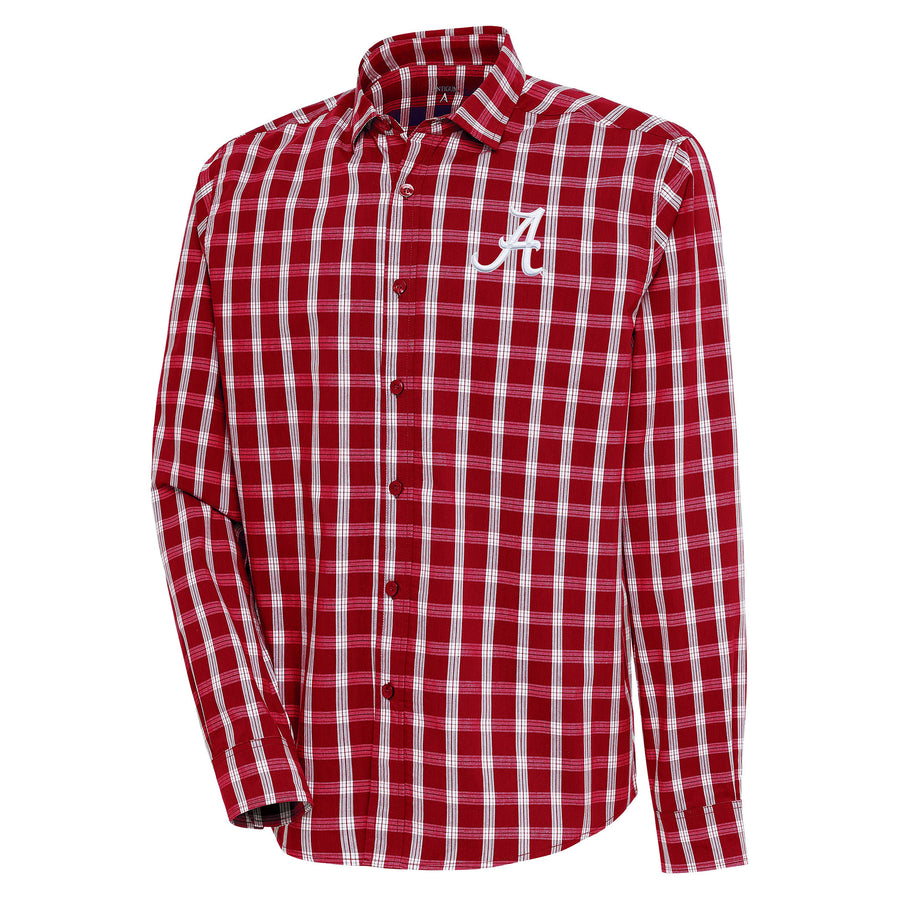 Men's Antigua Crimson Alabama Crimson Tide Carry Long Sleeve Button-Up Shirt