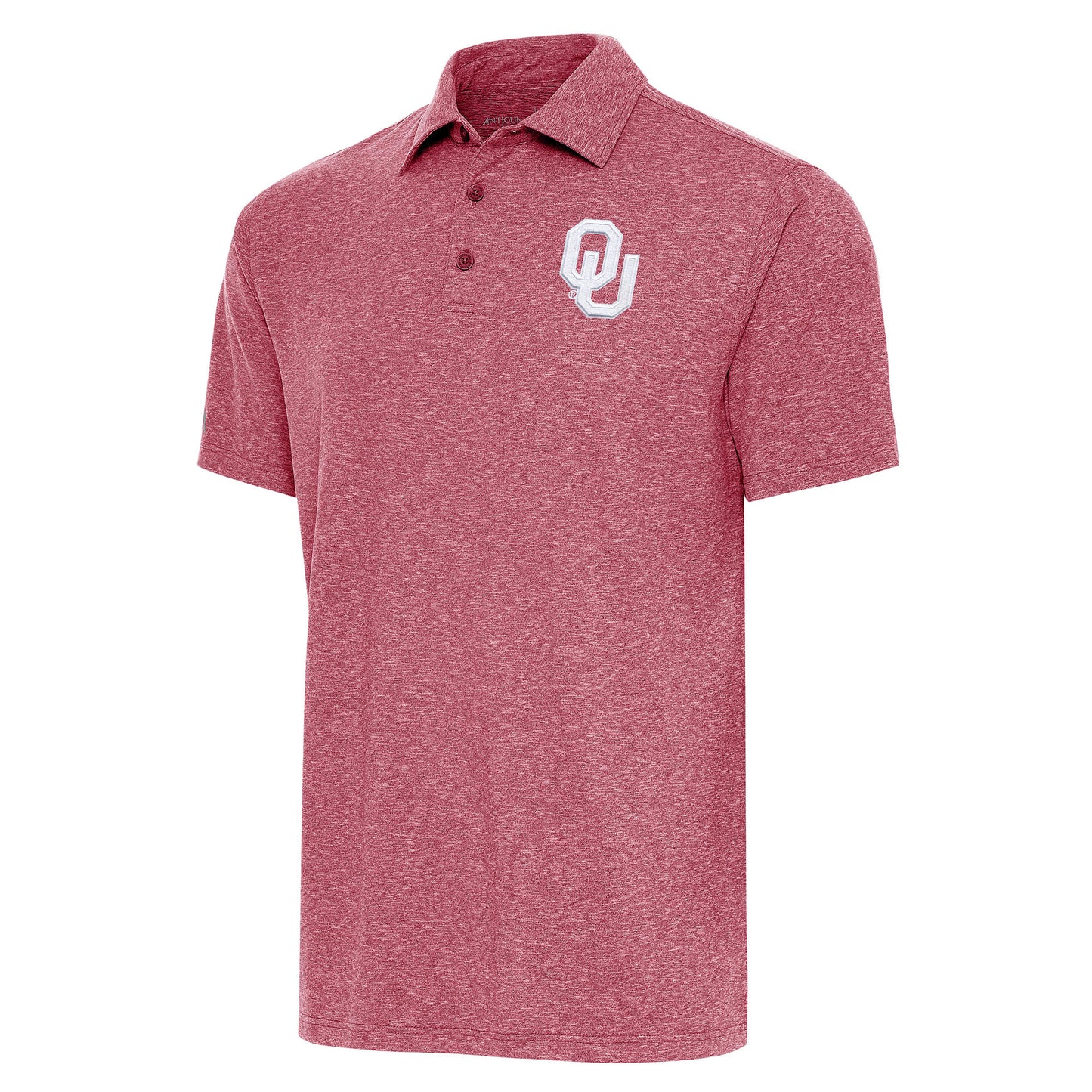 Men's Antigua Heather Crimson Oklahoma Sooners Par 3 Polo