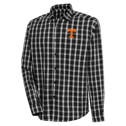 Men's Antigua Black Tennessee Volunteers Carry Long Sleeve Button-Up Shirt