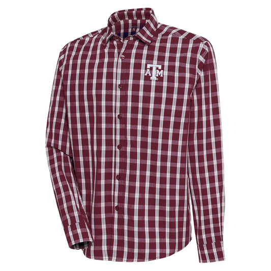 Men's Antigua Maroon Texas A&M Aggies Carry Long Sleeve Button-Up Shirt