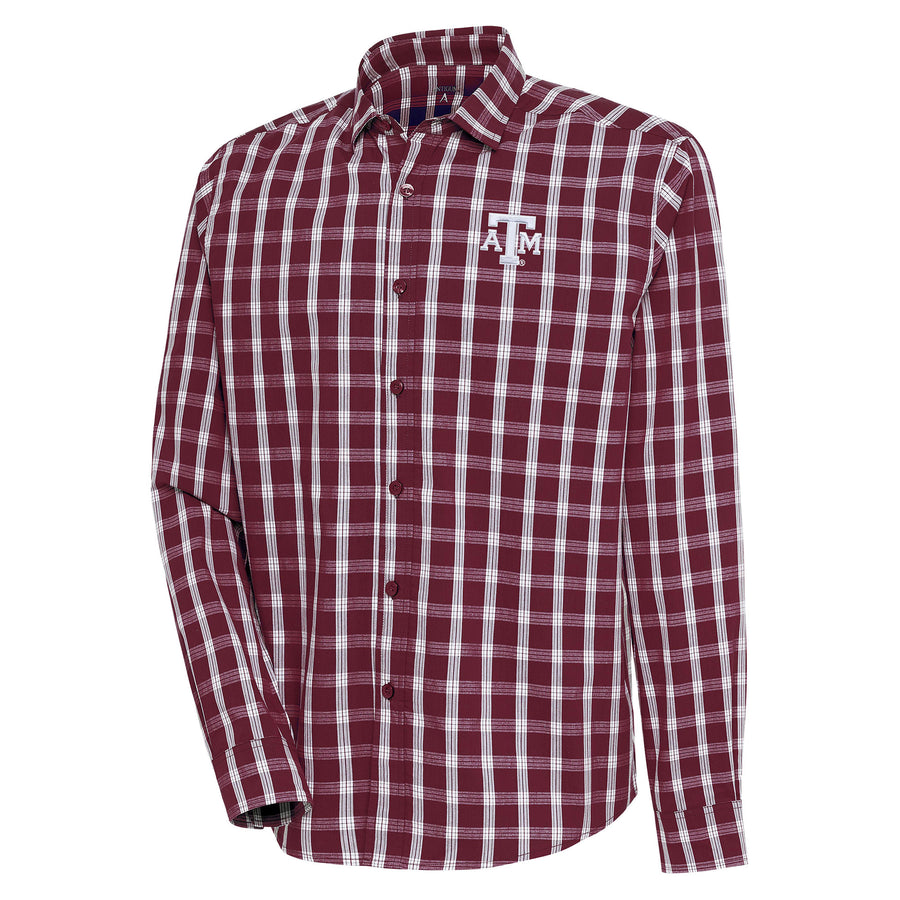 Men's Antigua Maroon Texas A&M Aggies Carry Long Sleeve Button-Up Shirt