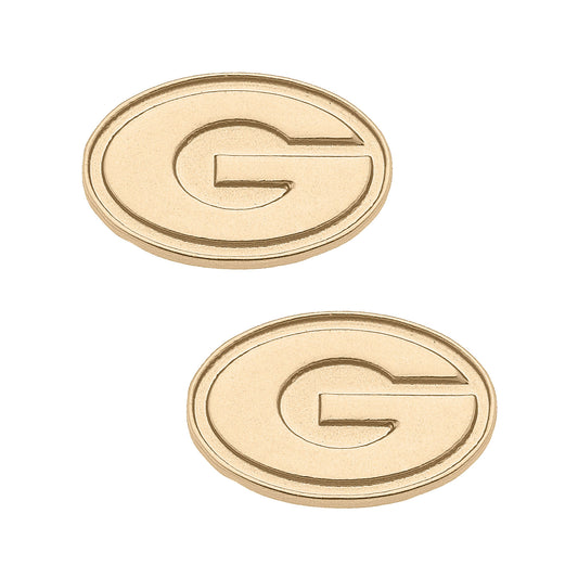 Women's Georgia Bulldogs 24K Gold Plated Stud Earrings