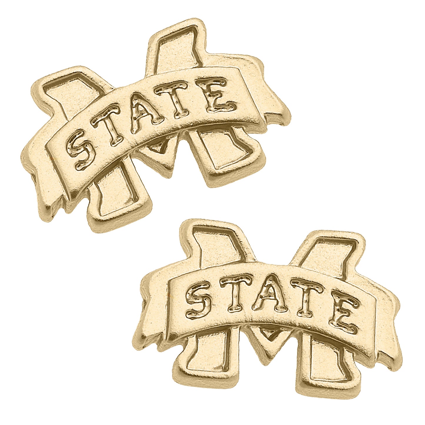 Women's Mississippi State Bulldogs 24K Gold Plated Stud Earrings