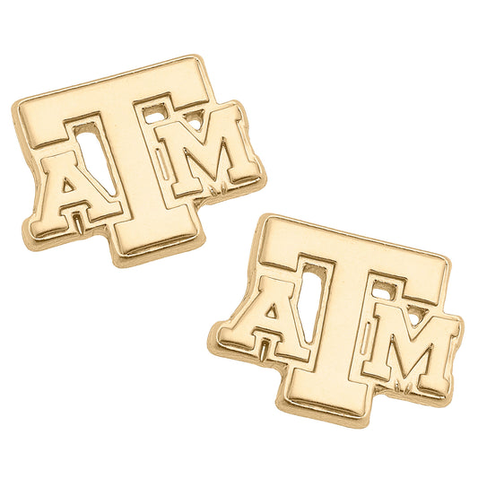 Women's Texas A&M Aggies 24K Gold Plated Stud Earrings