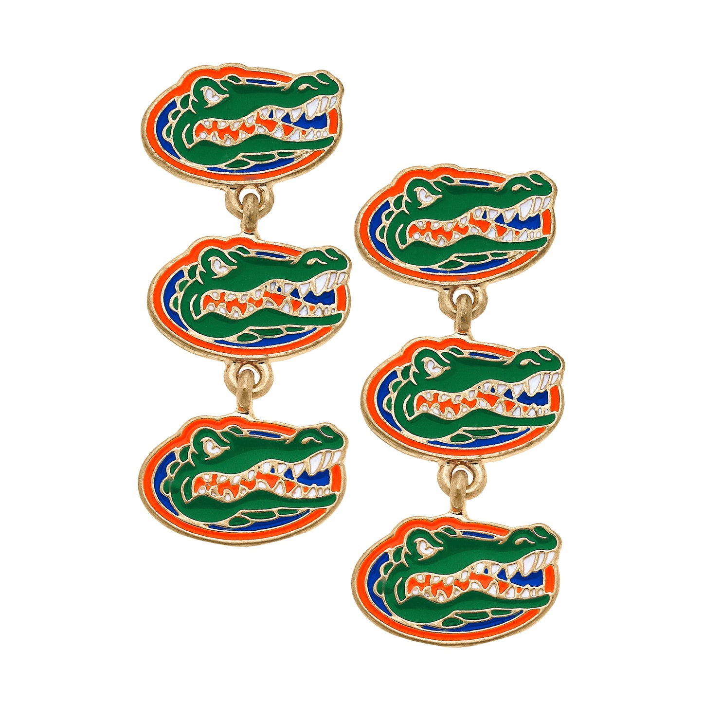 Women's Florida Gators Triple Drop Enamel Earrings