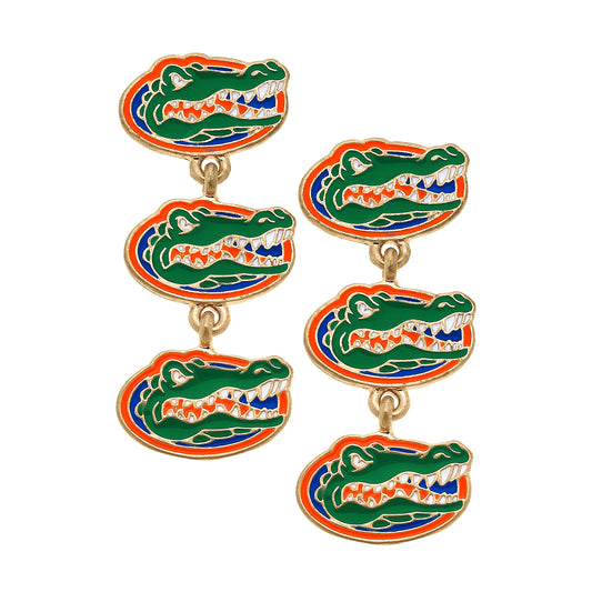 Women's Florida Gators Triple Drop Enamel Earrings