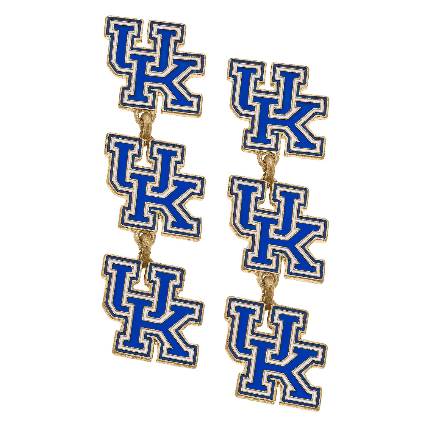 Women's Kentucky Wildcats Triple Drop Enamel Earrings