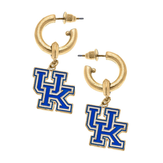 Women's Kentucky Wildcats Enamel Drop Hoop Earrings