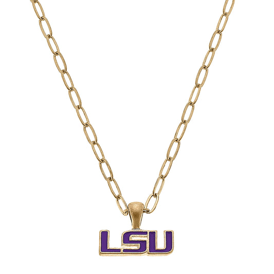 Women's LSU Tigers Enamel Pendant Necklace