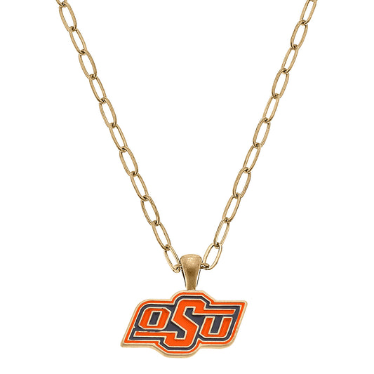 Women's Oklahoma State Cowboys Enamel Pendant Necklace