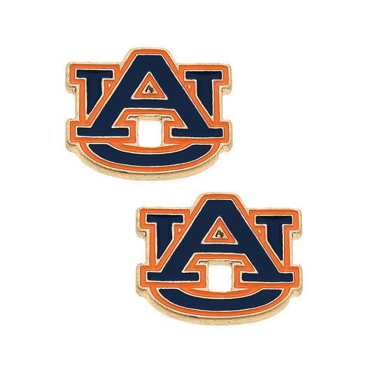 Women's Auburn Tigers Enamel Stud Earrings