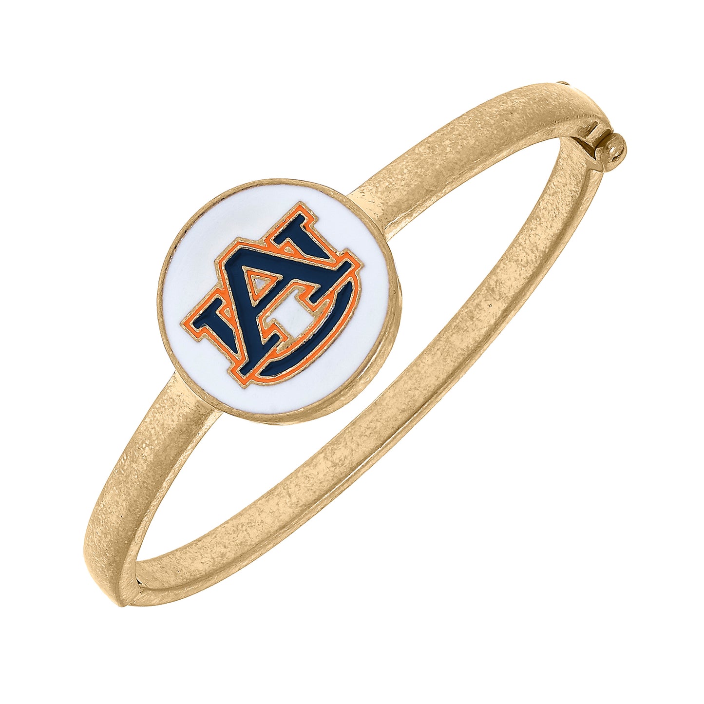 Women's CANVAS Style  Auburn Tigers Enamel Statement Hinge Bangle