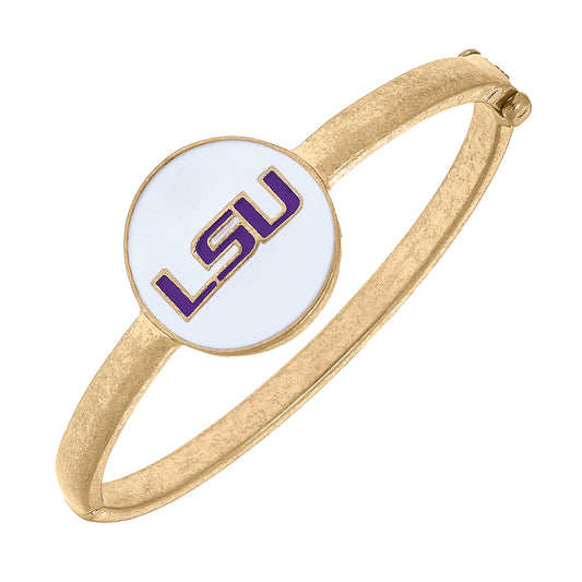 Women's CANVAS Style  LSU Tigers Enamel Statement Hinge Bangle