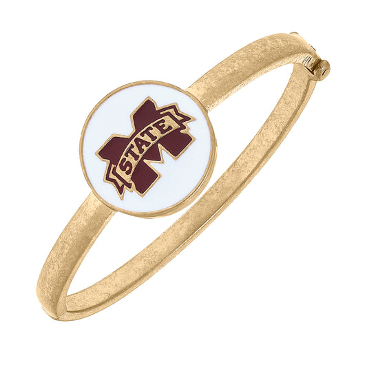 Women's CANVAS Style  Mississippi State Bulldogs Enamel Statement Hinge Bangle
