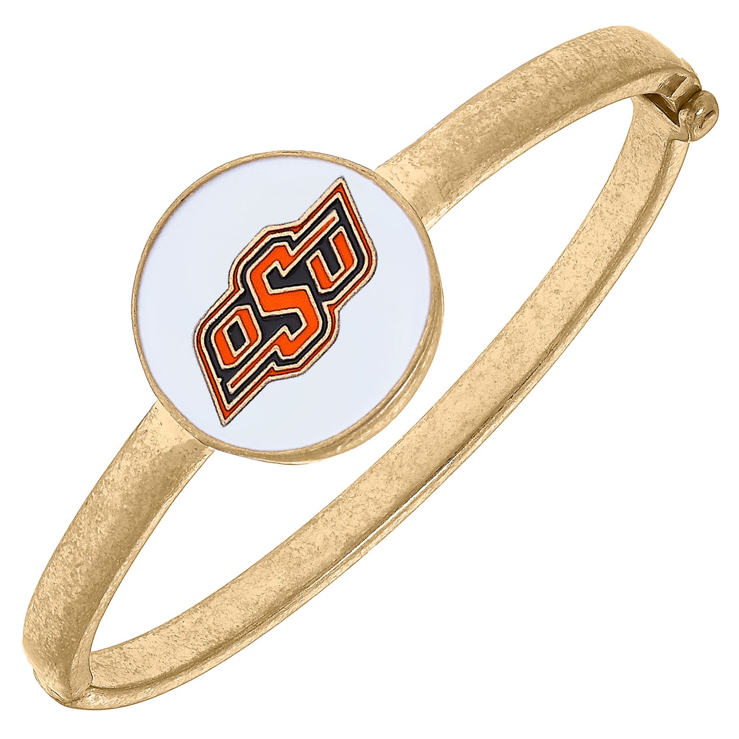 Women's CANVAS Style  Oklahoma State Cowboys Enamel Statement Hinge Bangle