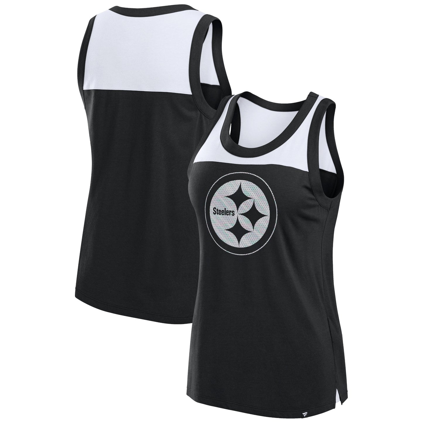 Women's Fanatics Black Pittsburgh Steelers Sequin Tank Top