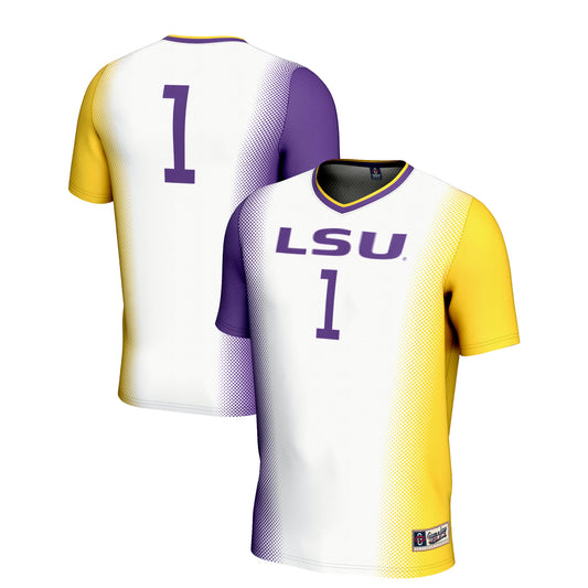 Youth GameDay Greats White #1 LSU Tigers  Lightweight Women's Soccer Jersey