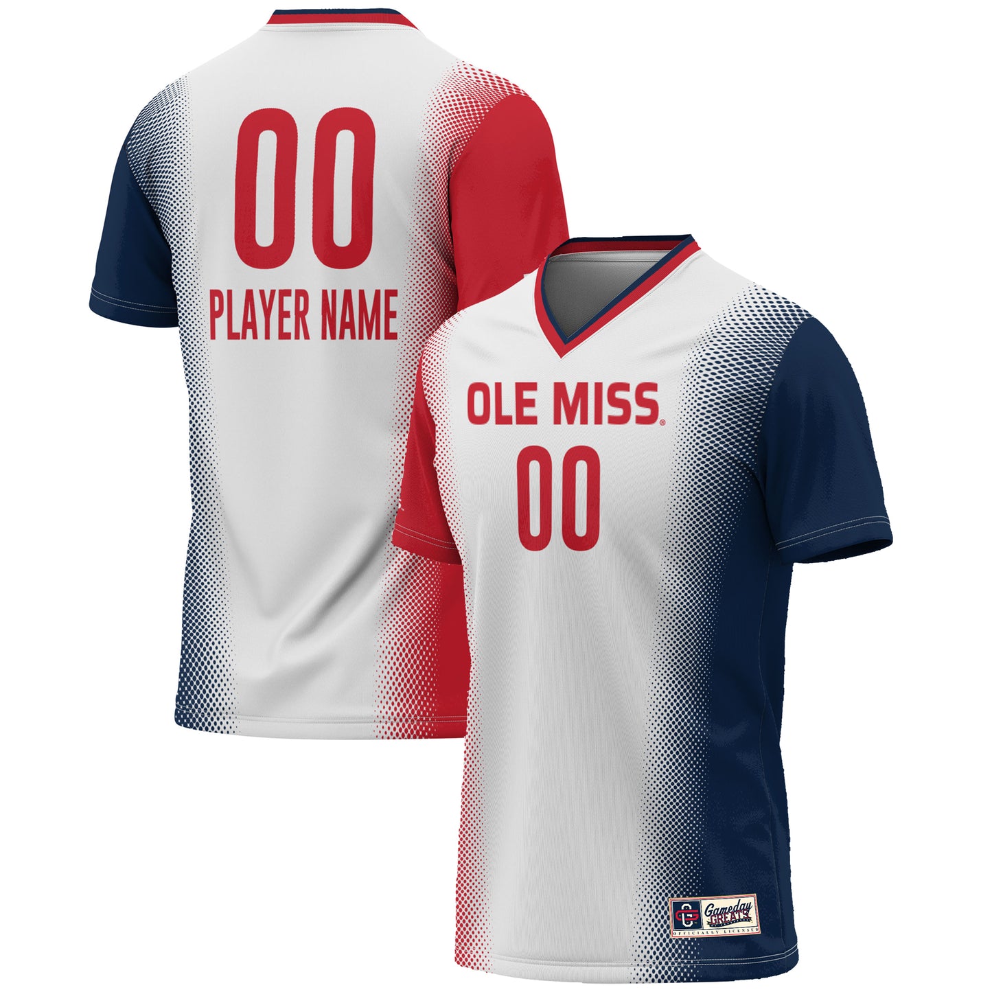 Youth GameDay Greats  White Ole Miss Rebels NIL Pick-A-Player Lightweight Women's Soccer Jersey