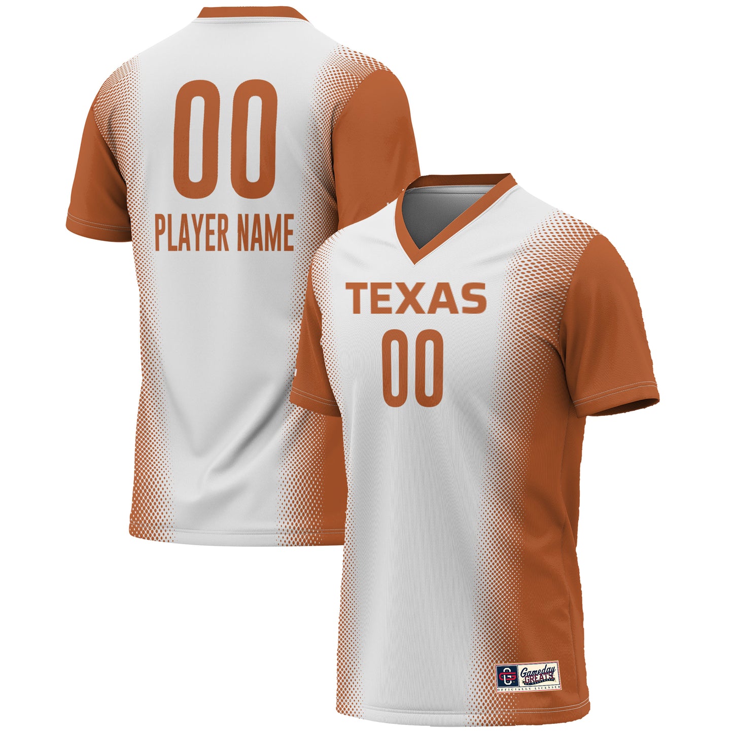 Unisex GameDay Greats  White Texas Longhorns NIL Pick-A-Player Lightweight Women's Soccer Jersey